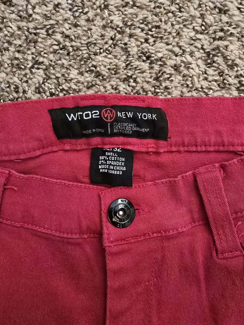 Worth New York Red Cotton-Blend Pants